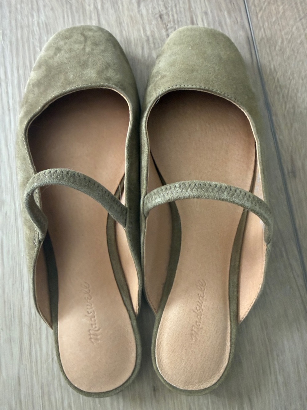 Madewell Olive Green Suede Mary Jane Mule - Picture 4 of 6